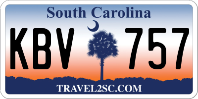 SC license plate KBV757