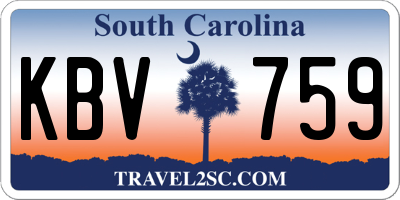 SC license plate KBV759