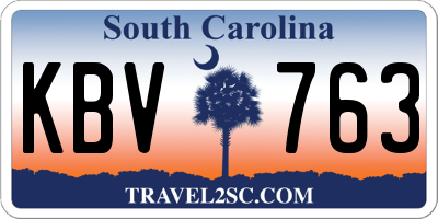 SC license plate KBV763