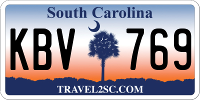 SC license plate KBV769