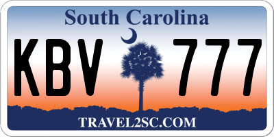 SC license plate KBV777