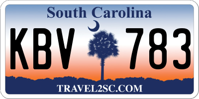 SC license plate KBV783