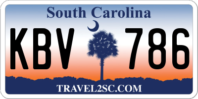 SC license plate KBV786