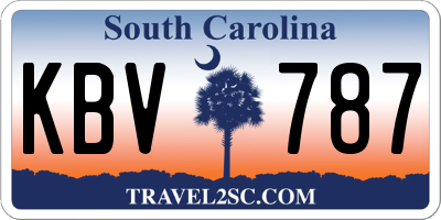 SC license plate KBV787