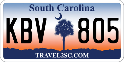 SC license plate KBV805