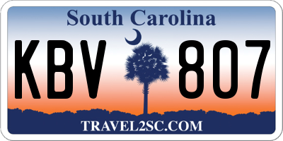 SC license plate KBV807