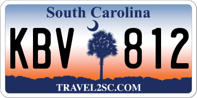 SC license plate KBV812