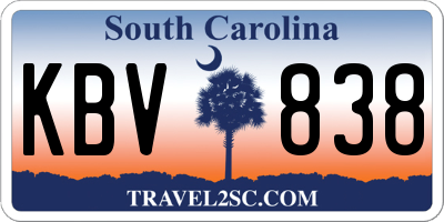 SC license plate KBV838