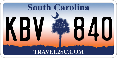 SC license plate KBV840