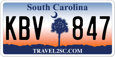 SC license plate KBV847