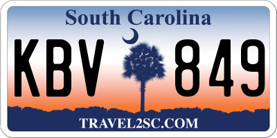 SC license plate KBV849