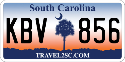 SC license plate KBV856
