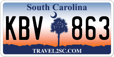 SC license plate KBV863