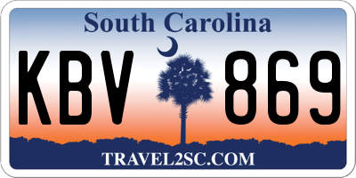 SC license plate KBV869
