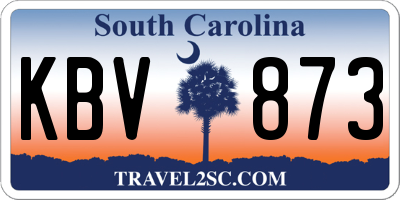 SC license plate KBV873