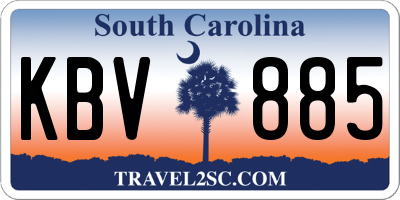 SC license plate KBV885