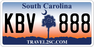 SC license plate KBV888