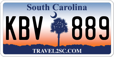 SC license plate KBV889