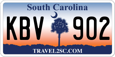 SC license plate KBV902