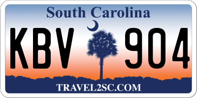 SC license plate KBV904