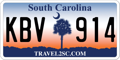SC license plate KBV914