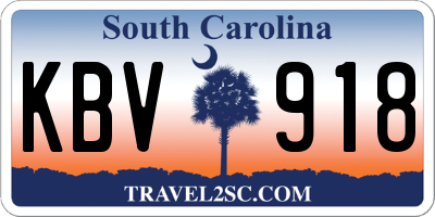 SC license plate KBV918
