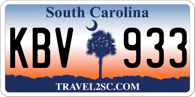 SC license plate KBV933