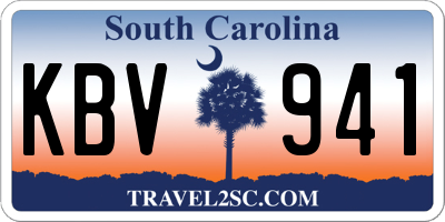 SC license plate KBV941