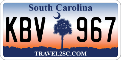 SC license plate KBV967