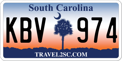 SC license plate KBV974