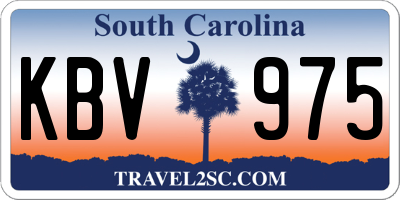 SC license plate KBV975