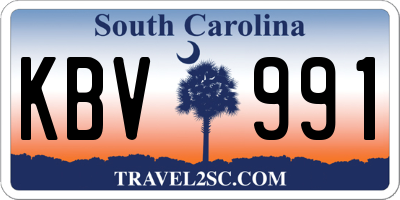 SC license plate KBV991