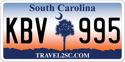 SC license plate KBV995