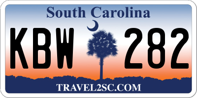 SC license plate KBW282