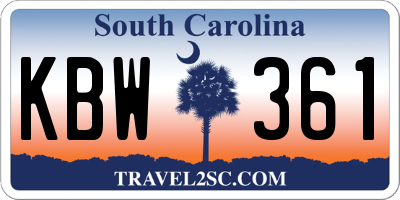 SC license plate KBW361