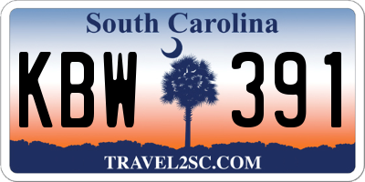 SC license plate KBW391