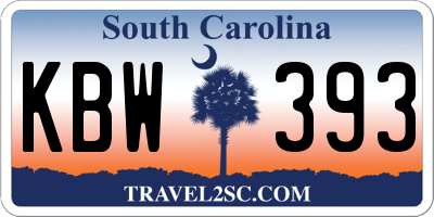 SC license plate KBW393