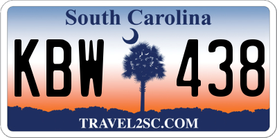 SC license plate KBW438