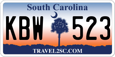 SC license plate KBW523