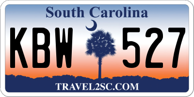 SC license plate KBW527