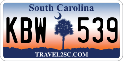 SC license plate KBW539