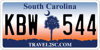 SC license plate KBW544