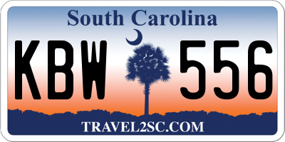 SC license plate KBW556