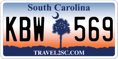 SC license plate KBW569