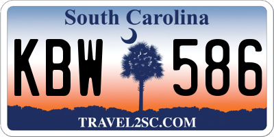SC license plate KBW586