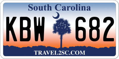 SC license plate KBW682