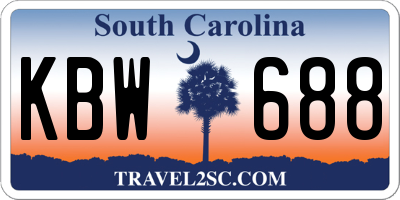 SC license plate KBW688