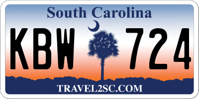 SC license plate KBW724