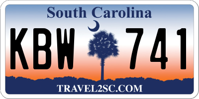 SC license plate KBW741