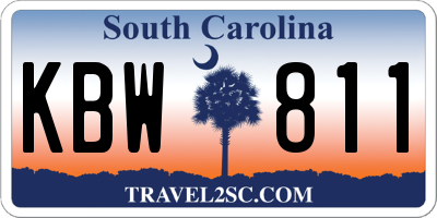 SC license plate KBW811